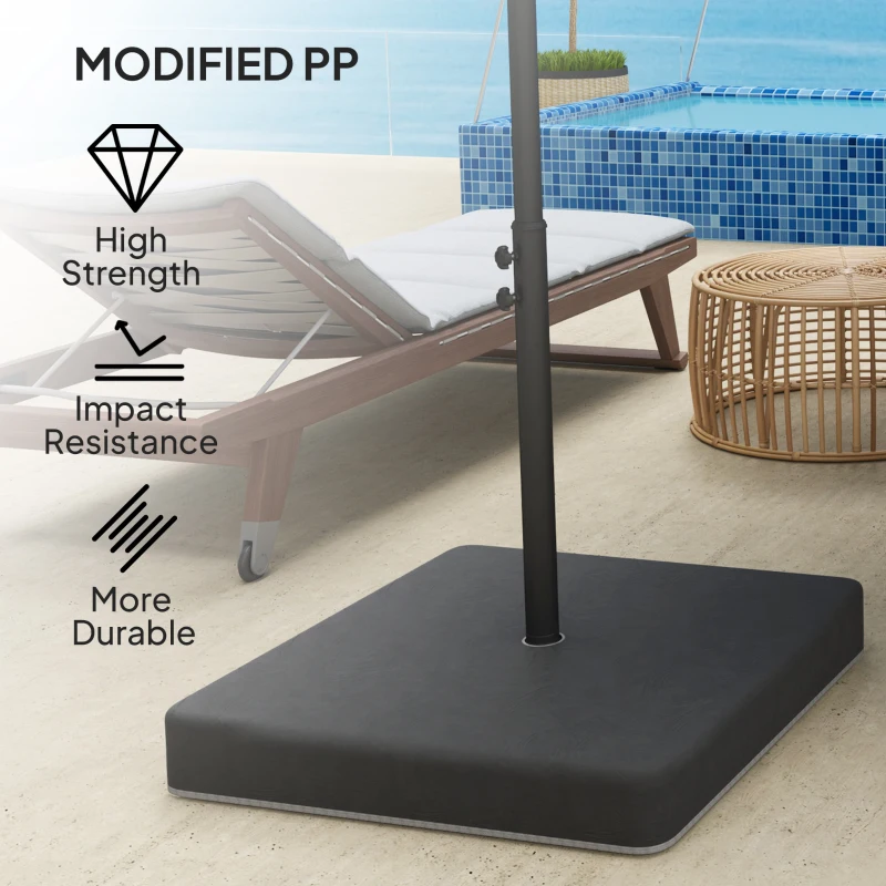 Outsunny 4 Piece Offset Umbrella Base Weight for 176 lbs Sand Heavy Duty Outdoor Weights for Umbrella Stand, Black