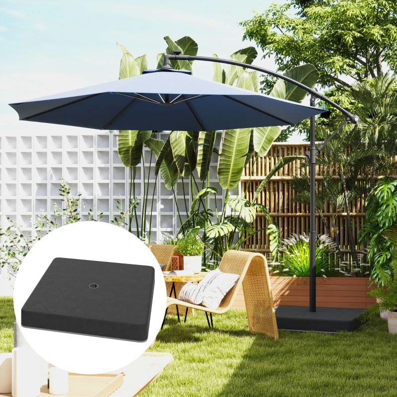 Outsunny 4 Piece Offset Umbrella Base Weight for 176 lbs Sand Heavy Duty Outdoor Weights for Umbrella Stand, Black