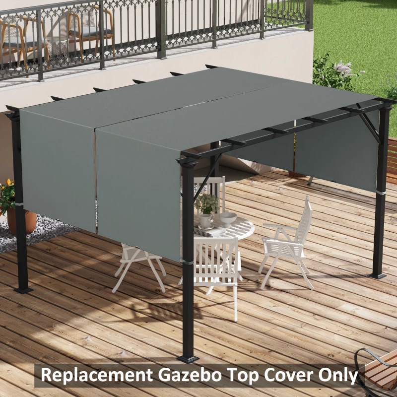 Outsunny 2 Pcs Pergola Replacement Canopy, UV Protection Pergola Shade Cover, Easy to Install, for 10 x 10ft Pergola, Dark Gray