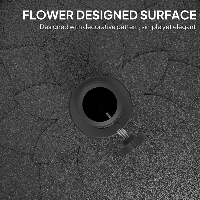 Outsunny Round Patio Umbrella Base, 26 lbs Resin Umbrella Stand Base, Heavy Duty Patio Umbrella Holder for 1.3"/1.5"/1.9" Umbrella Poles for Outdoor, Lawn, Poolside, Black