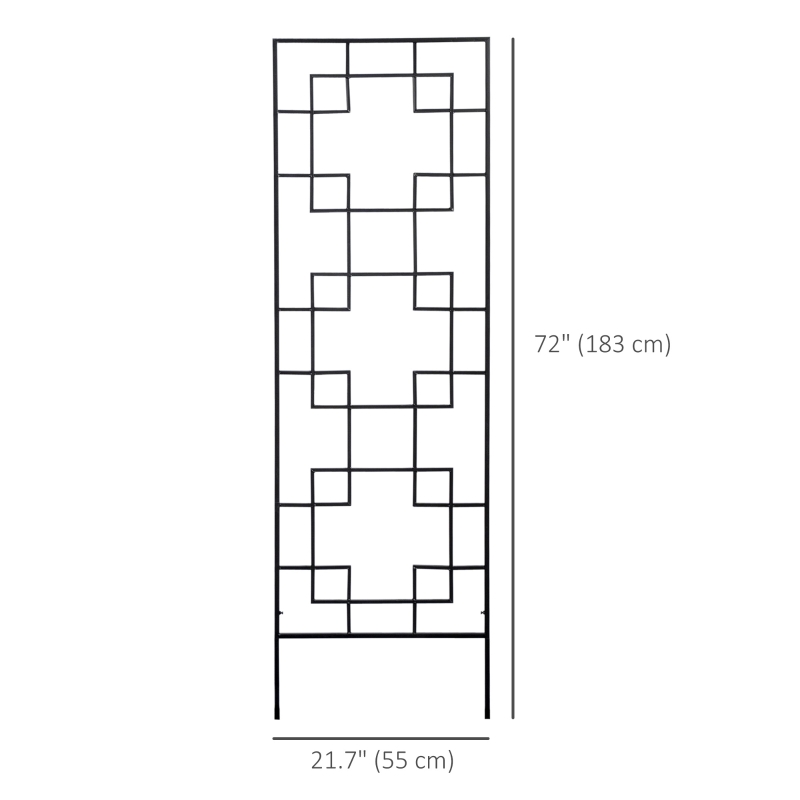 Outsunny 4 Pack Garden Trellis for Climbing Plants, Outdoor Metal Grid Panels for Roses, Vine Flower, Cucumber, Clematis, 72" Tall