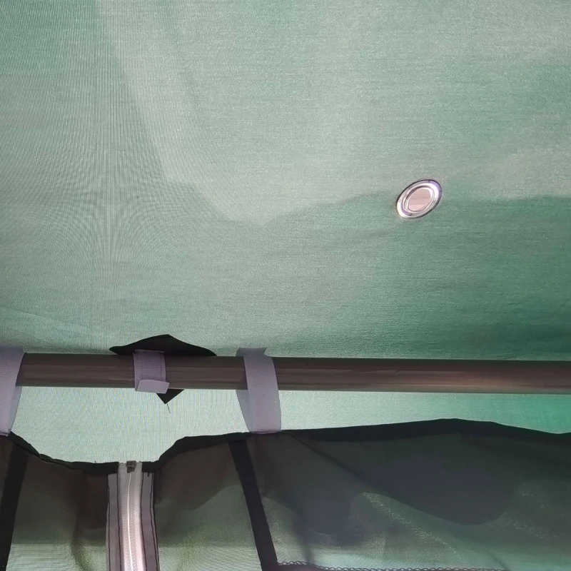 Outsunny 10' x 10' Outdoor Canopy Tent Party Tent with Mesh Netting and Double Tier Roof for Backyard, Garden, Patio, Green