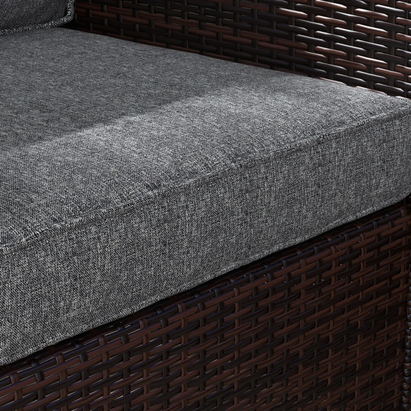 Outsunny 4-Piece Seat Cushion Pillows Replacement, Patio Chair Cushions Set with Back for Indoor Outdoor, Grey