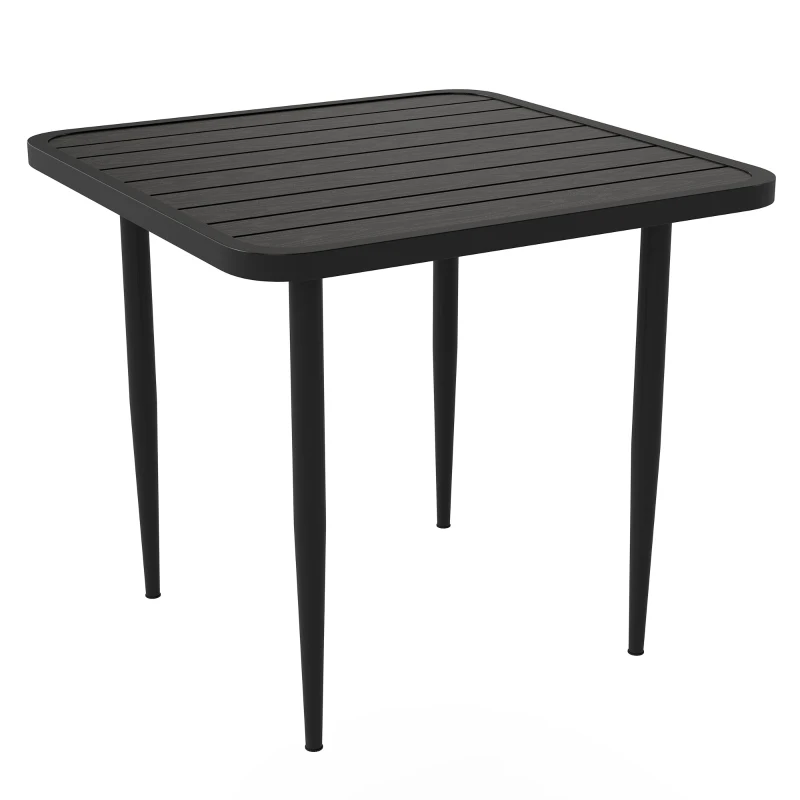 Outsunny 31.5" Patio Dining Table for 4, Metal Square Outdoor Table for Garden, Lawn, Backyard, Black