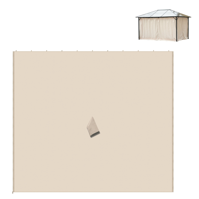 Outsunny 9.84' x 9.84' Gazebo Sidewall Set with Hooks/C-Rings, Beige
