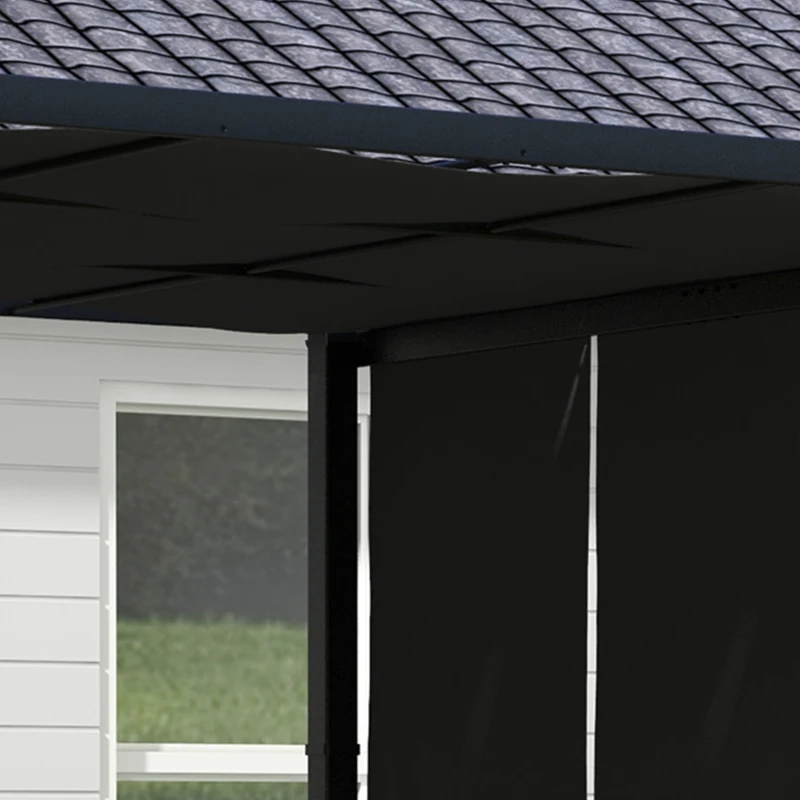 Outsunny 10' x 10' Metal Pergola, Outdoor Pergola with Retractable Canopy, for Garden, Patio, Backyard, Deck, Charcoal Grey