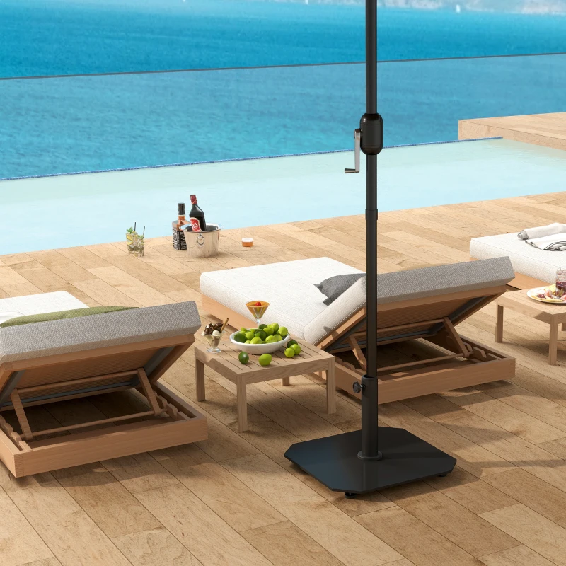 Outsunny Square Patio Umbrella Base, 41 lbs Metal Umbrella Stand Base with Adjustable Foot Pads, Heavy Duty Patio Umbrella Holder for 1.3"/1.5"/1.9" Umbrella Poles for Outdoor, Lawn, Poolside, Black