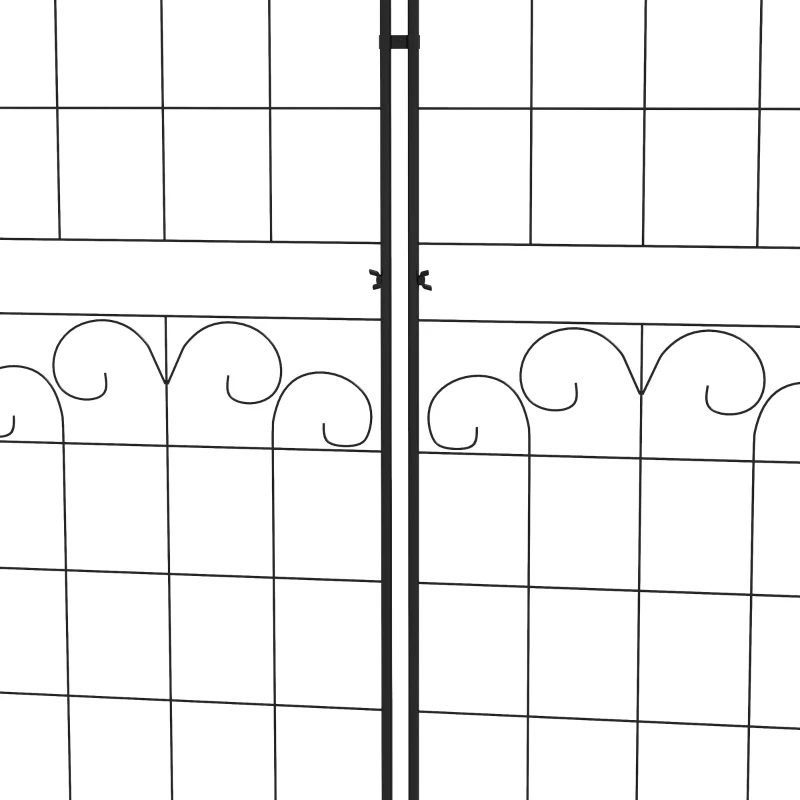 Outsunny 2 Pcs Garden Trellis for Climbing Plants, Outdoor Metal Trellis Plant Support Trellises for Patio, Lawn, Backyard