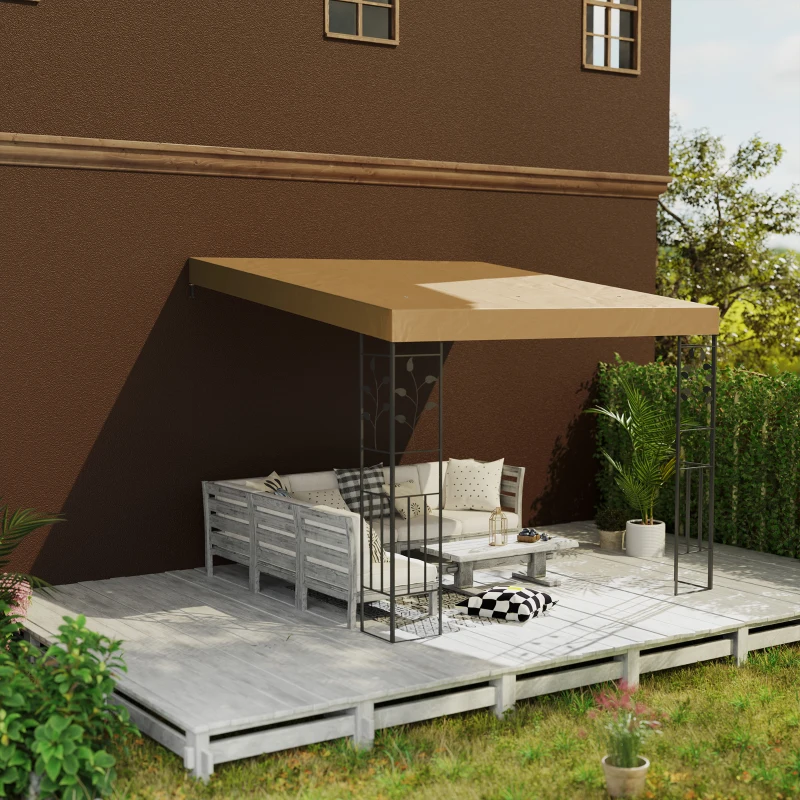 Outsunny 10' x 10' Outdoor Pergola Canopy, Metal Patio Canopy with Drainage Holes for Backyard, Garden, Coffee