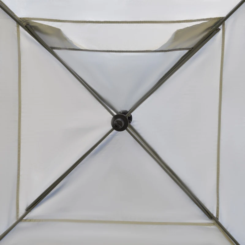 Outsunny 10' x 10' Pop Up Canopy Tent with Airy Top Vents and Wheeled Carry Bag for Outdoor, Garden, Patio, White