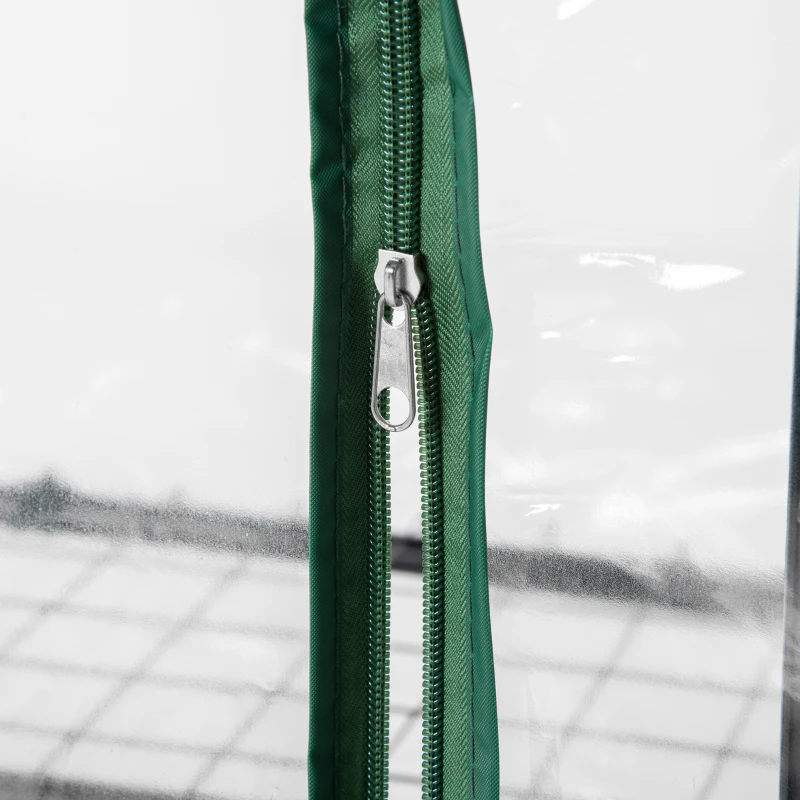 Outsunny 27" x 20" x 65" Portable Greenhouse with 4 Tier Shelves and Wheels, Outdoor Hot House Plant Flower Greenhouse, Steel Frame, Plastic Cover, Clear