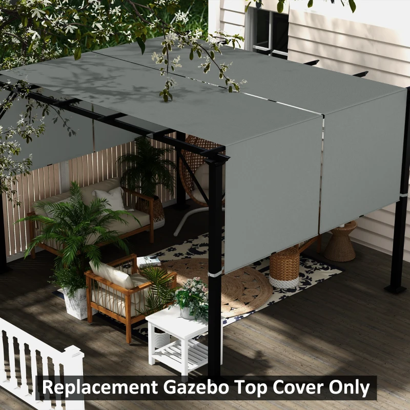 Outsunny 2 Pcs Pergola Replacement Canopy, UV Protection Pergola Shade Cover, Easy to Install, for 10 x 10ft Pergola, Dark Gray
