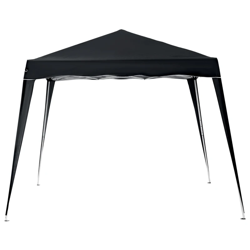 Outsunny 8' x 8' Pop Up Canopy, Outdoor Foldable Tent, Portable Canopy Tent with Carrying Bag for Camping, Party, Picnic, Black