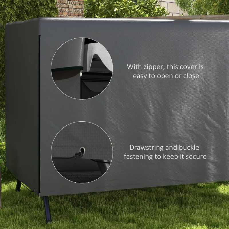 Outsunny 3-Seater Patio Swing Cover, Outdoor Garden Furniture Protection Hammock Glider Cover, Waterproof Dustproof Windproof, 85" x 61" x 59", Dark Grey