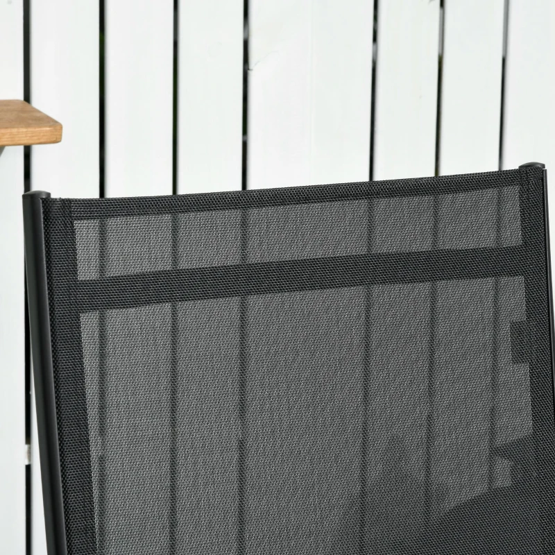 Outsunny 2PCs Lounge Chairs with Wheels, 5-Level Adjustable Backrest for Garden, Backyard, Patio, Deck, Poolside, White