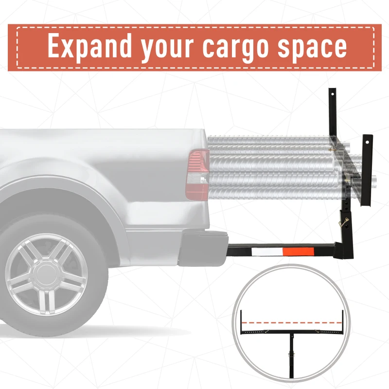 Soozier Suspended Truck Bed Extender with Adjustable Width and Height For Ladder, Rack, Canoe, Kayak, Long Pipes and Lumber
