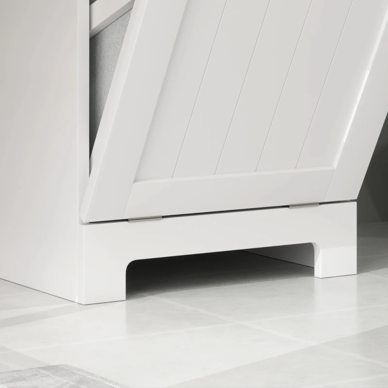 HOMCOM Laundry Hamper Cabinet, Laundry Cabinet with Tilt Out Laundry Basket and Drawer, White