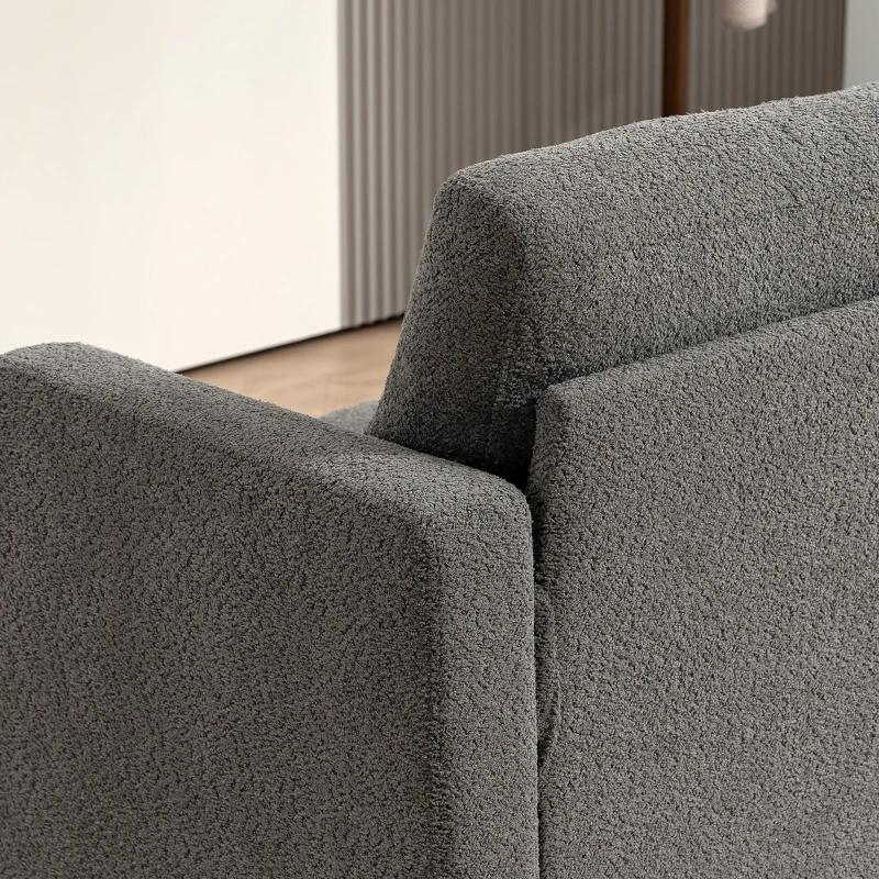 HOMCOM 54.3" Loveseat Sofa, 2 Seater Sofa with Removable Cushions, Small Couch with Solid Wood Frame for Living Room, Dark Grey