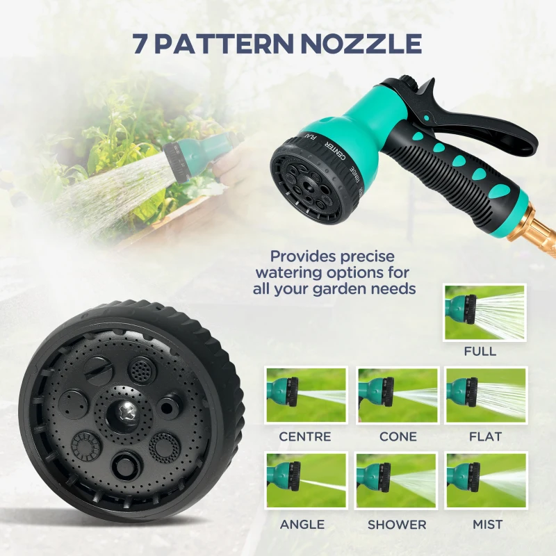 Outsunny 1/2 in x 65ft Wall Mounted Garden Hose Reel, Retractable Water Hose Reel with Auto Rewind, Any Length Lock, Blue