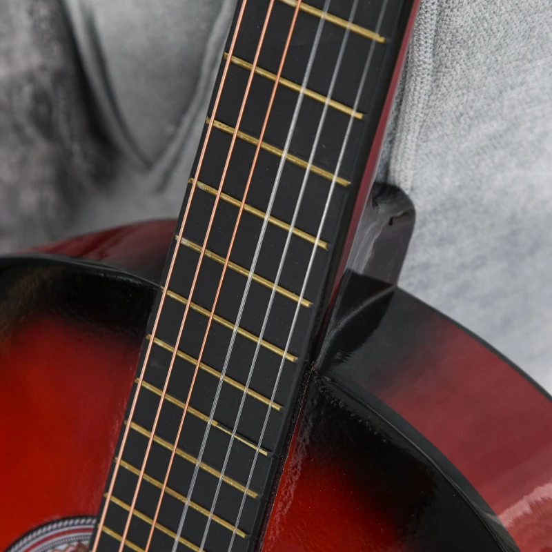 Soozier 36" Kids Acoustic Guitar Set with Easy Strings, Picks, and Waterproof Case Included, Beginner Acoustic Guitar for Kids, Portable Acoustic Child Guitar, Wine Red