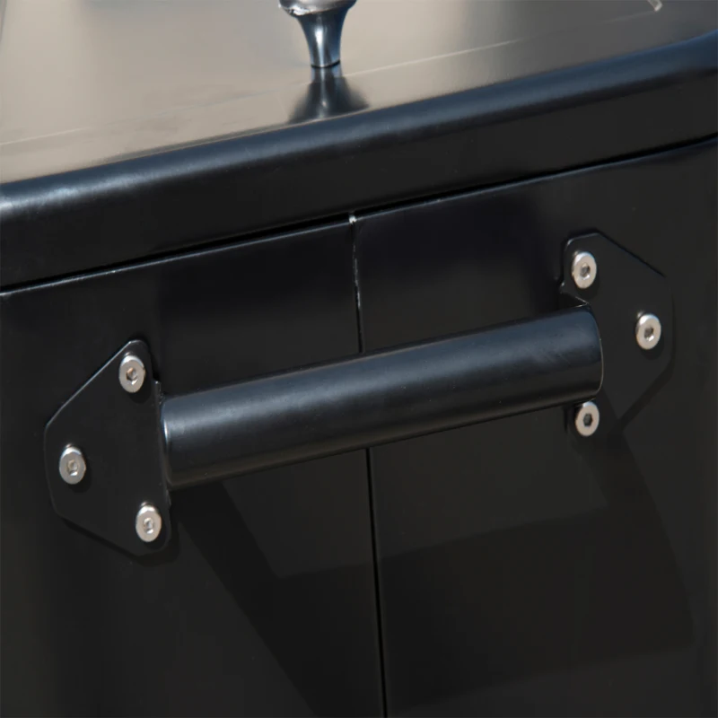 Outsunny 80 Quart Rolling Cooler Cart Portable Patio Ice Beer Beverage Cooling Bin for Outdoor Party w/ Bottle Opener & Storage Shelf Black