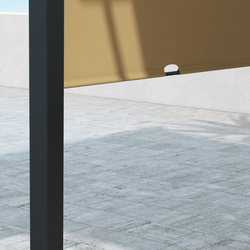 Outsunny 10' x 10' Retractable Pergola Canopy for Backyard, Brown