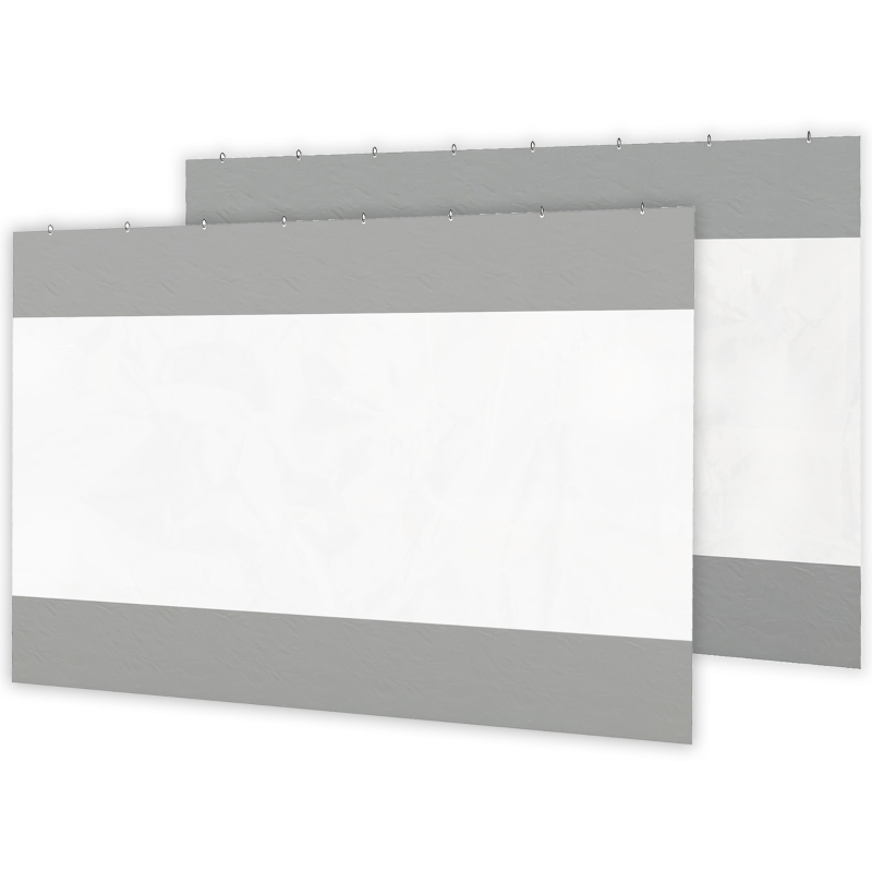 Outsunny Pergola Gazebo Curtains for 10' x 10' Pergola, 2 Pack Side Panels Replacement with Large Windows and Doors