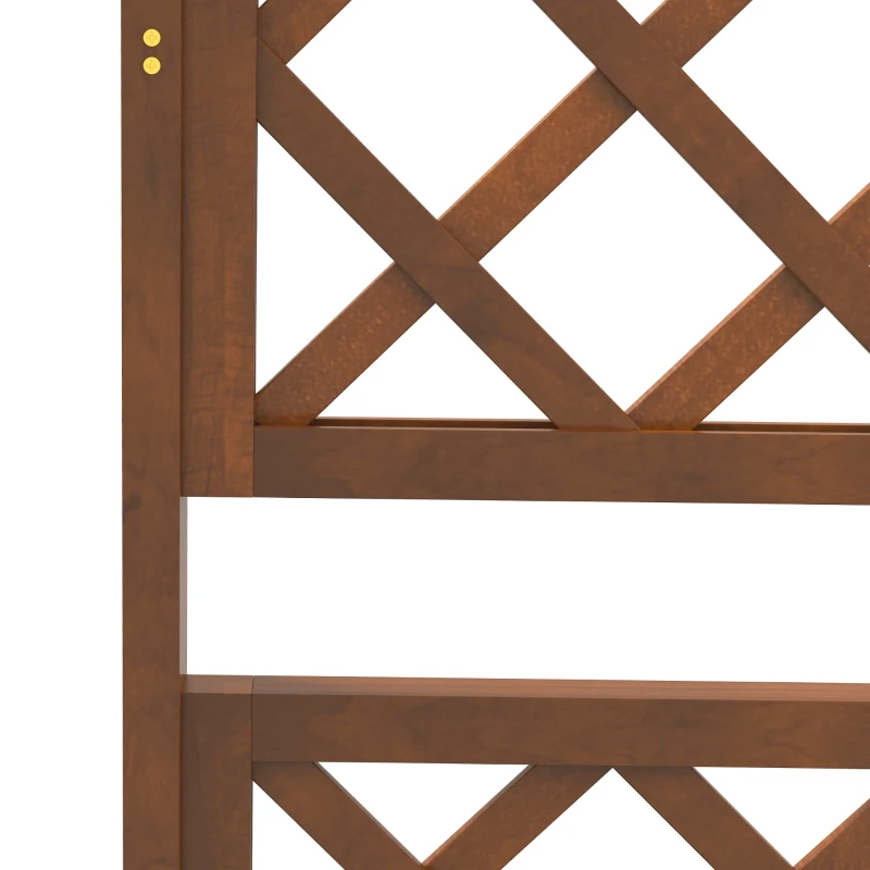 Outsunny Wooden Planter with Trellis Privacy Screen, Raised Garden Bed to Grow Vegetables, Herbs and Flowers, Orange