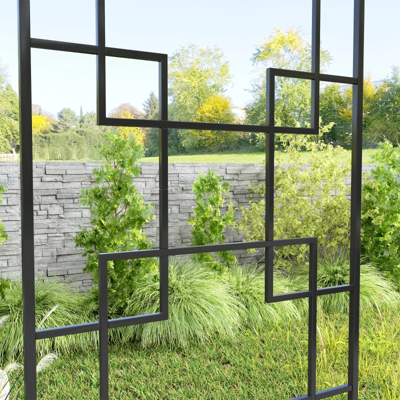 Outsunny 4 Pack Garden Trellis for Climbing Plants, Outdoor Metal Grid Panels for Roses, Vine Flower, Cucumber, Clematis, 72" Tall