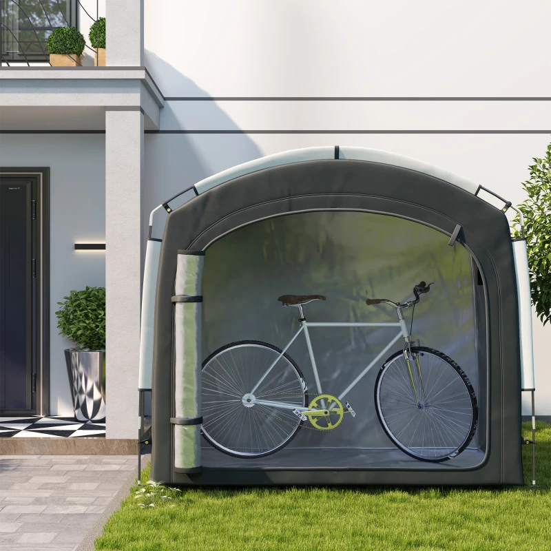 Outsunny Bike Storage Shed Tent, Portable and Waterproof with 210D Oxford Fabric and Carry Bag for 3-4 Bicycles, Black