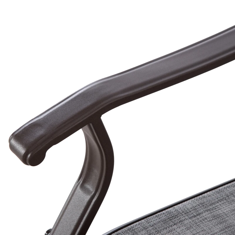 Outsunny Outdoor Glider Chair, Patio Glider with Steel Frame and Mesh Fabric, Garden Chair for Backyard, Garden, and Porch, Grey