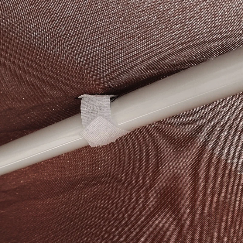 Outsunny 13' x 11' Hexagonal Party Tent, Canopy Tent with Nettings, Zipped Doors for Garden, Patio, Outdoor, Brown