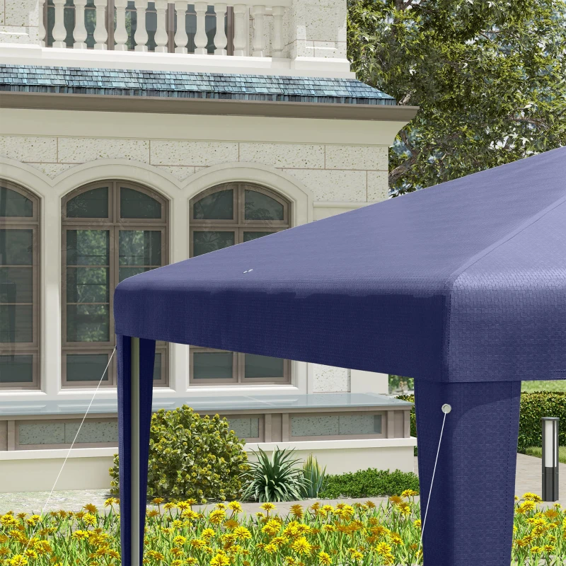 Outsunny 10x10ft Party Tent Portable Gazebo, Folding Garden Canopy Event Shelter Outdoor Sunshade Dark Blue