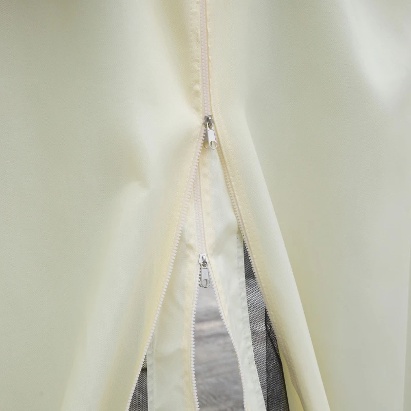 Outsunny 10' x 13' Patio Gazebo, Aluminum Frame Double Roof Outdoor Gazebo Canopy Shelter with Netting & Curtains, Cream White