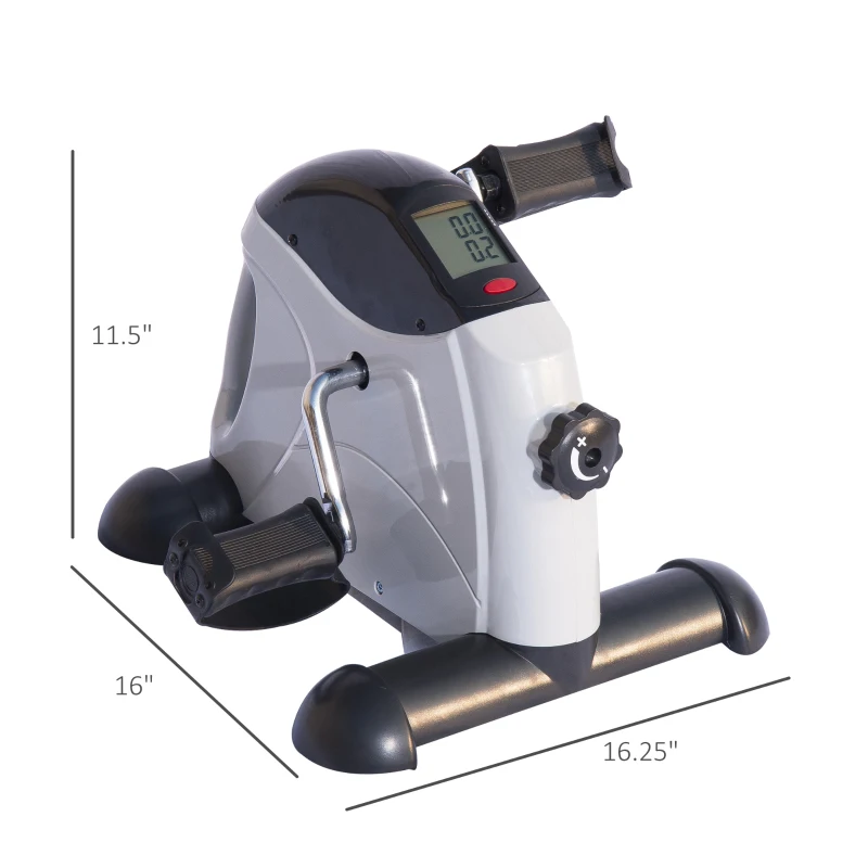 Soozier Portable Mini Exercise Bike Desk Pedal Indoor Cycle Fitness Hand Foot Exercise Machine w/ LCD Display