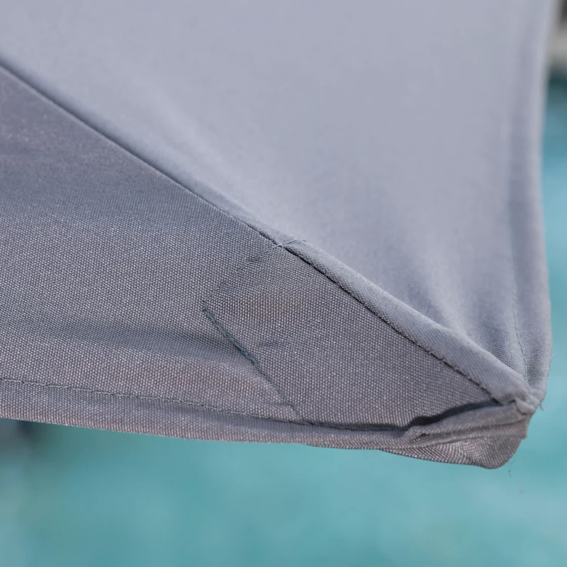 Outsunny 8ft Half Round Umbrella Outdoor Balcony Parasol Patio Garden Outdoor Window Sun Shade w/ 5 Ribs