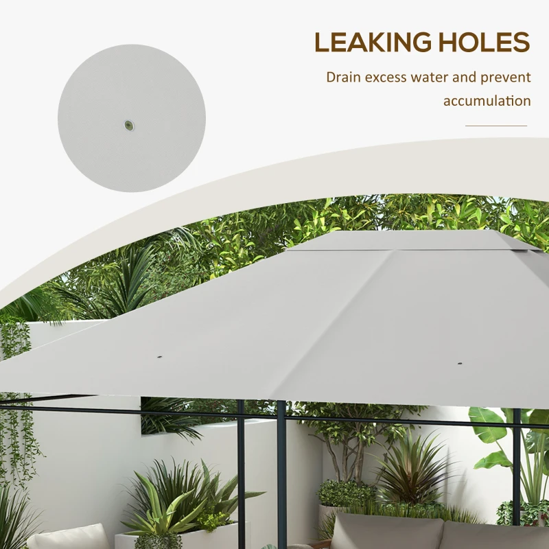 Outsunny 10' x 13' Gazebo Canopy Replacement Roof for 84C-116, Light Gray