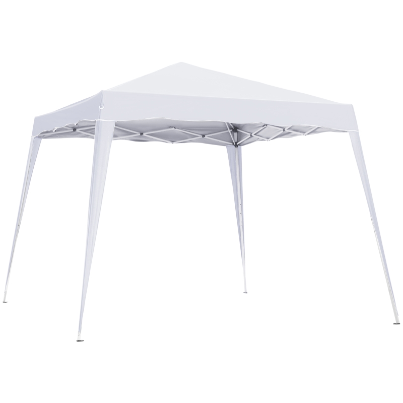 Outsunny 8' x 8' Pop Up Canopy, Outdoor Foldable Tent, Portable Canopy Tent with Carrying Bag for Camping, Party, Picnic, White