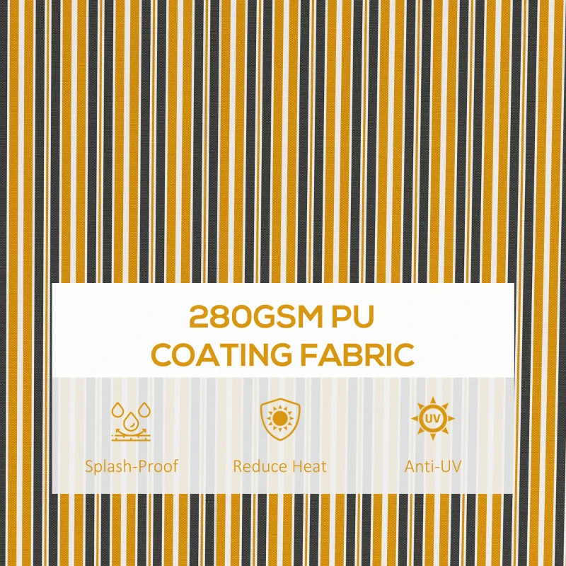 Outsunny 13' x 10' Retractable Awning, 280gsm UV Resistant Sunshade Shelter, for Deck, Balcony, Yard, Amber and Dark Grey