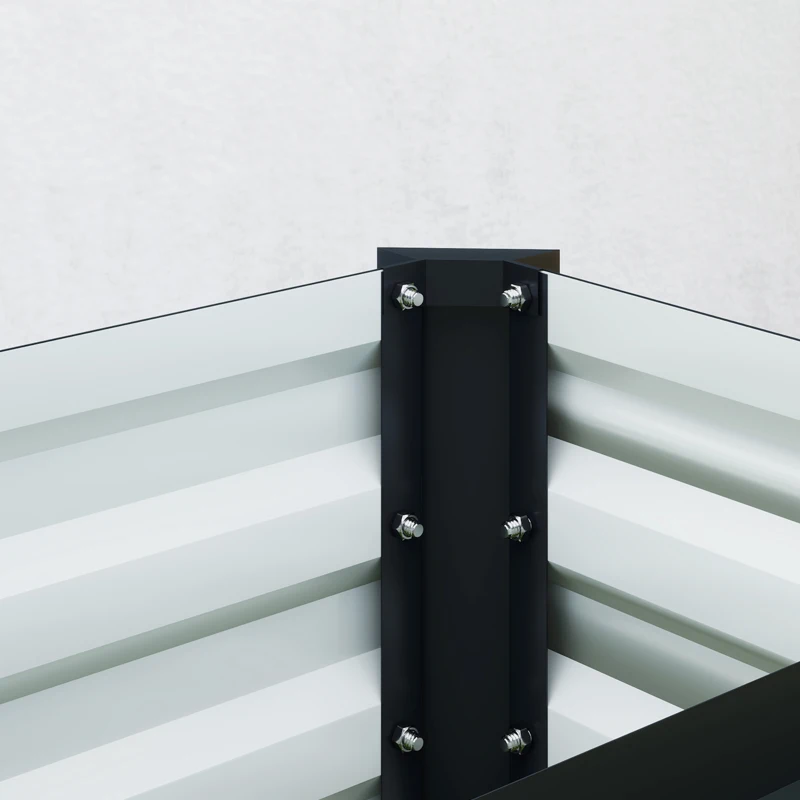 Outsunny 8 x 1.3 x 1.5ft Galvanized Raised Garden Bed, Reinforced Outdoor Planter Box with Open Bottom, Dark Grey