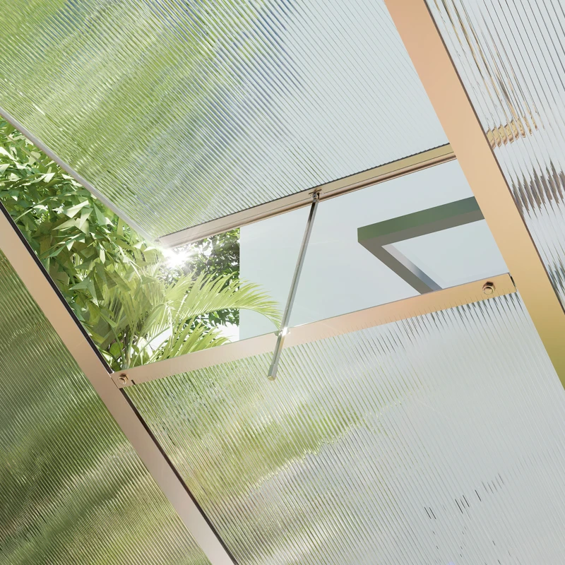 Outsunny 6' x 10' x 6.6' Polycarbonate Greenhouse, Walk-In Green House Kit Garden, Plants Grow, Galvanized Sheet Aluminum Frame with Rain Gutter, Vents and Sliding Door, Sliver