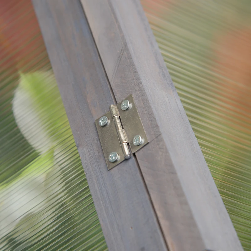 Outsunny Wooden Cold Frame Greenhouse Garden Portable Raised Planter with Openable Top for Indoor, Outdoor, Flowers, Vegetables, Plants, 35.5" x 20.5" x 19.5", Grey