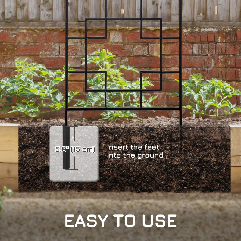 Outsunny 4 Pack Garden Trellis for Climbing Plants, Outdoor Metal Grid Panels for Roses, Vine Flower, Cucumber, Clematis, 72" Tall