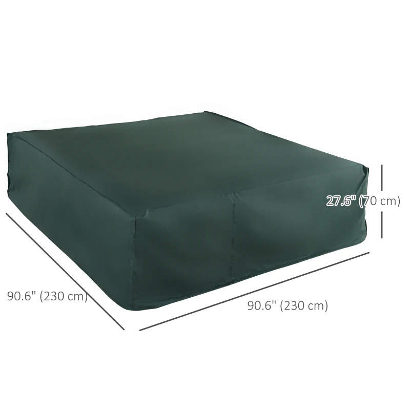 Outsunny Large Patio Garden Furniture Set Cover 600D Oxford Square Waterproof, 90.6" L x 90.6" W x 27.6" H, Green