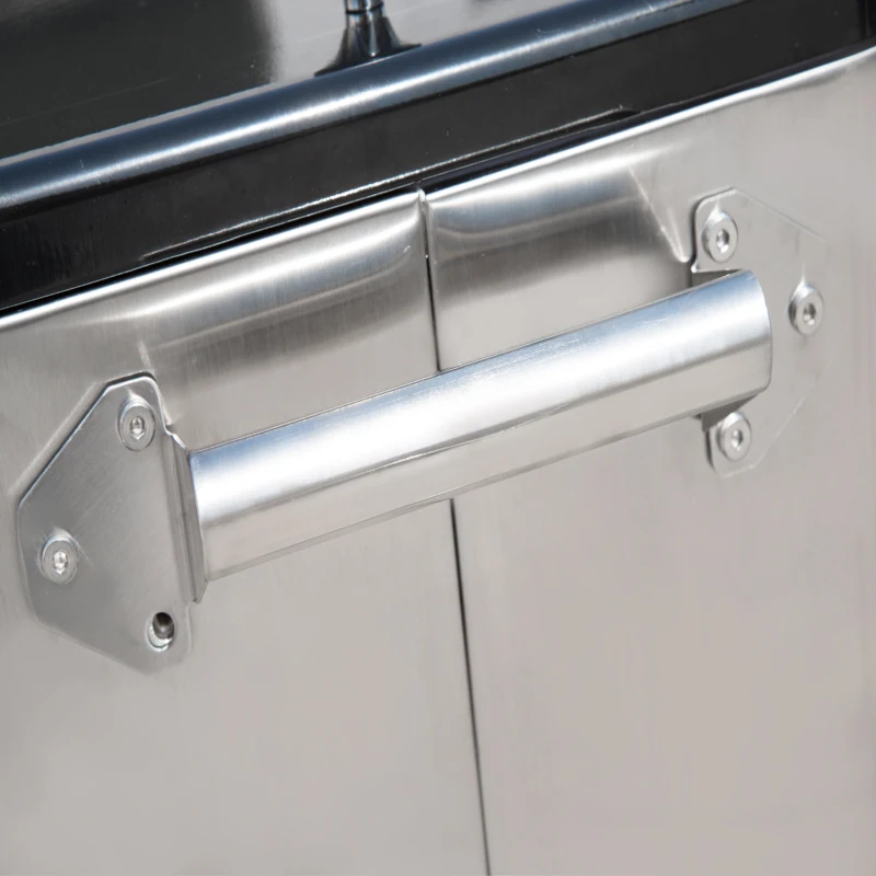 Outsunny 80 Quart Rolling Cooler Cart Ice Beer Beverage Cooling Bin for Outdoor Party, 35.4" x 15.4" x 32.7", Silver