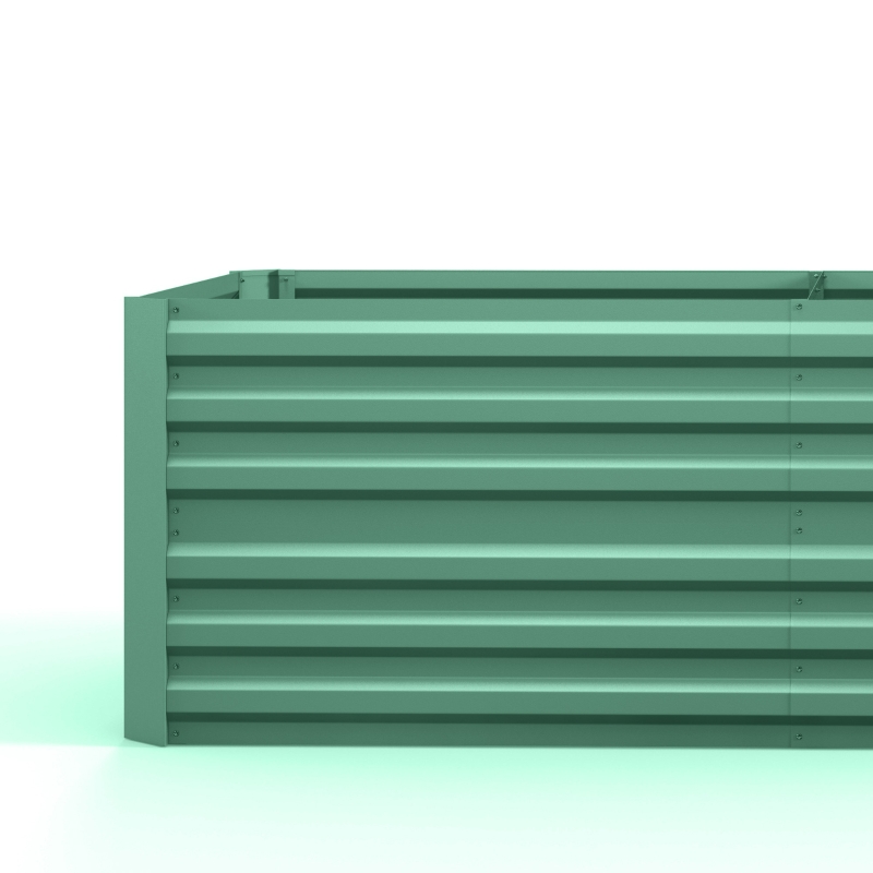 Outsunny Galvanized Raised Garden Bed, Steel Outdoor Planters with Reinforced Rods, 71" x 35" x 23", Light Green