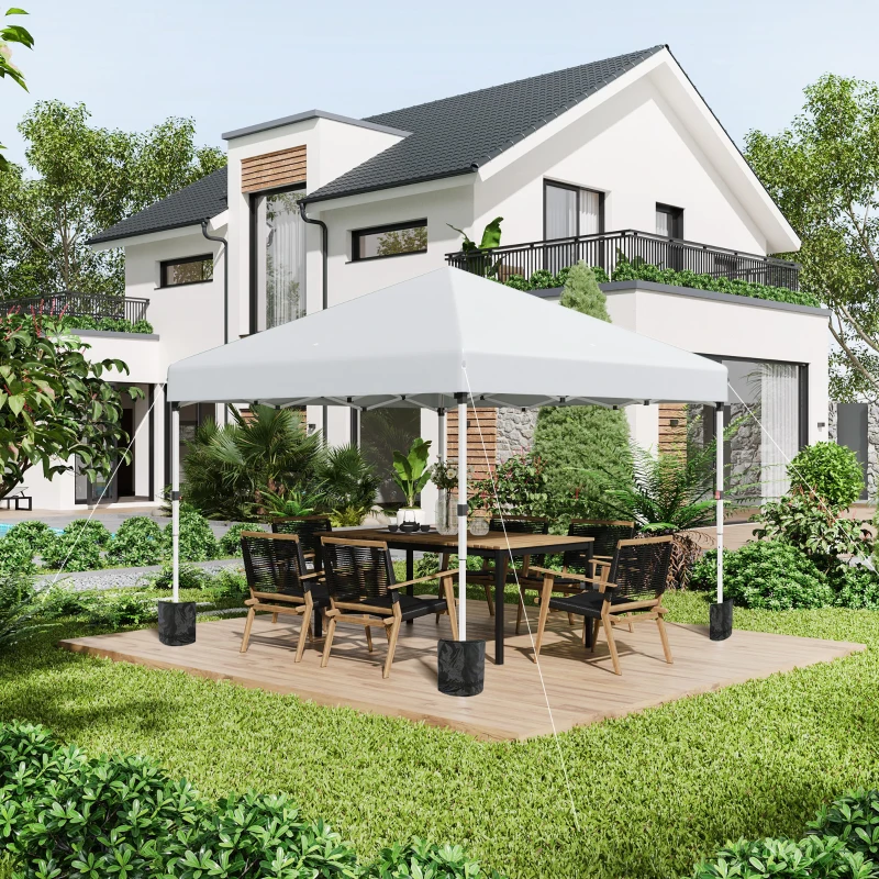 Outsunny 10' x 10' Pop Up Canopy with Sidewalls, Roller Bag, Height Adjustable Instant Tent for Outdoor Garden Patio, Light Grey