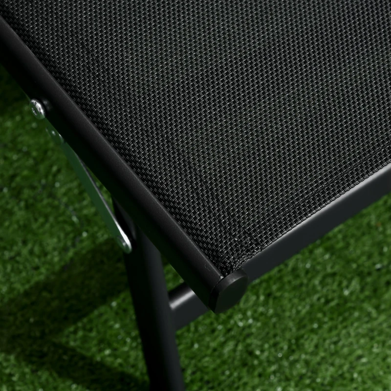 Outsunny 2PCs Lounge Chairs with Wheels, 5-Level Adjustable Backrest for Garden, Backyard, Patio, Deck, Poolside, White