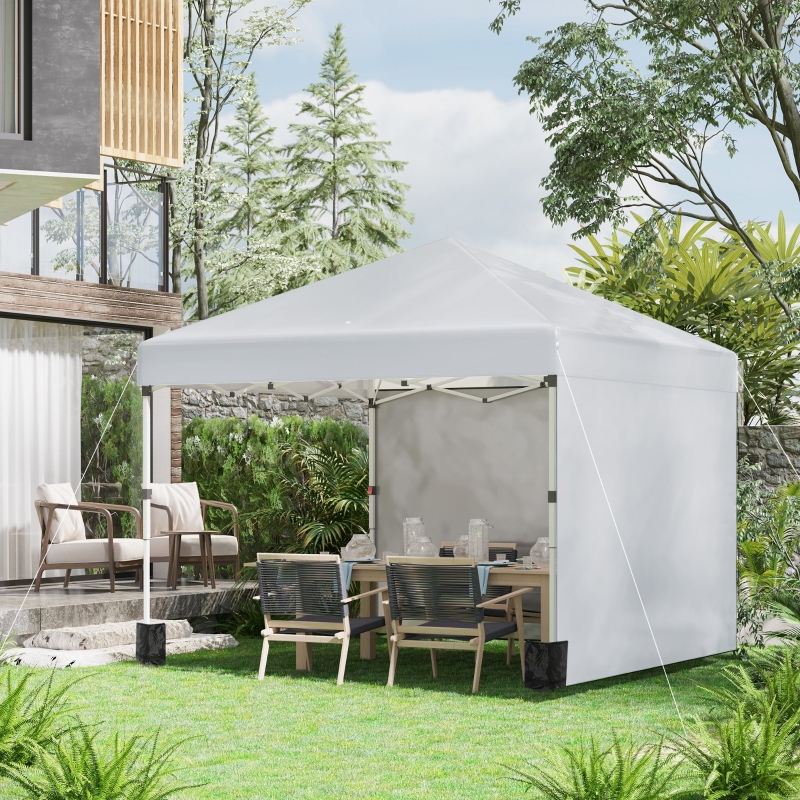 Outsunny 10' x 10' Pop Up Canopy with Sidewalls, Roller Bag