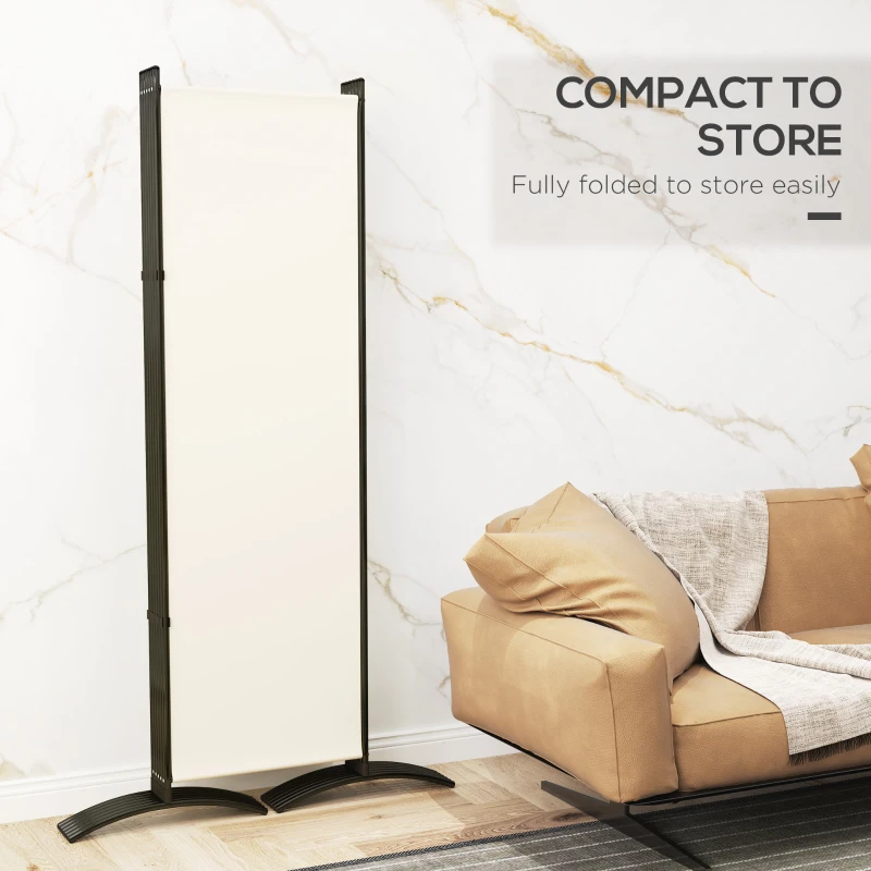 Outsunny 6 Panel Folding Room Divider, UV30+ Privacy Screen, Indoor Outdoor Privacy Panel with Stable Base, Beige